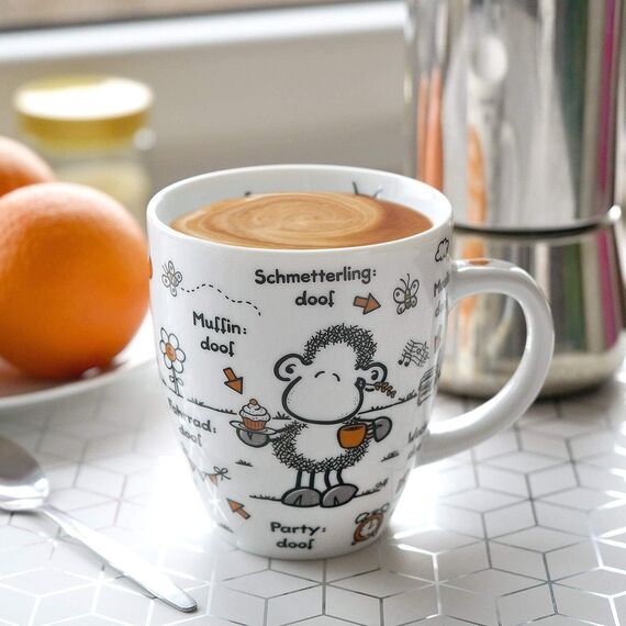 Sheepworld Tasse "Ohne Mr Right ist alles doof" | Porzellan, 45 cl | Becher für Kaffee und Tee, mit Spruch, Geschenk zur Hochzeit | 46511