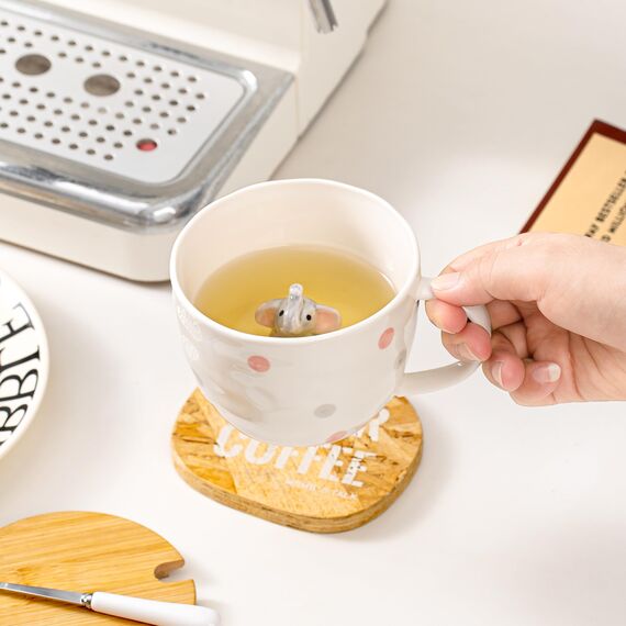 BigNoseDeer Geschenke Für Frauen Elefant Tasse Personalisiert Weihnachtsgeschenke Geburtstagsgeschenk Für Frauen Lustige Cappuccino Tee Tassen Beste Freundin Geschenke Kaffeetassen Elefanten Deko