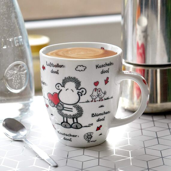 Sheepworld Tasse "Ohne Liebe ist alles doof" | Porzellan, 45 cl | Porzellantasse für Kaffee und Tee, lustige Tasse mit Spruch | 46506