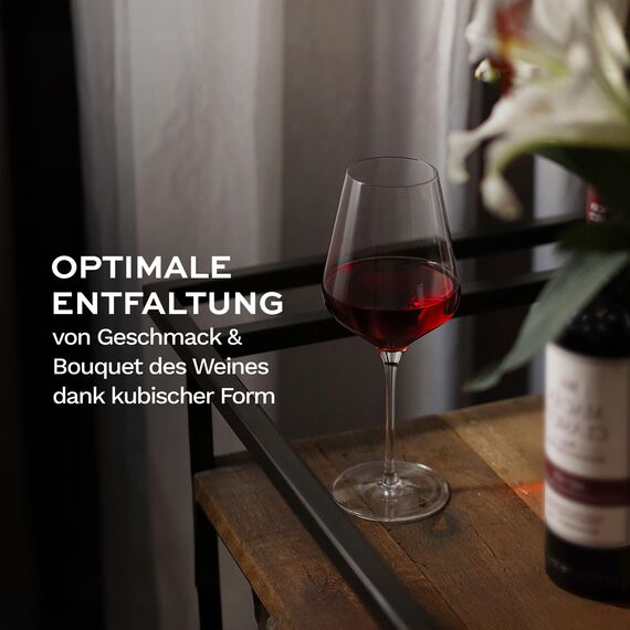 Stölzle Lausitz Rotweingläser Quatrophil 6er-Set 570ml – Hochwertige Weingläser ideal für Rotwein – Eleganter Rotweinkelch aus Kristallglas für maximale Aromaentfaltung – Spülmaschinen- & Stoßfest