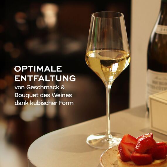 Stölzle Lausitz Weißweingläser Quatrophil 2er-Set 405 ml – Hochwertige Weingläser ideal für Weißwein & Aperitif – Eleganter Weißweinkelch aus Kristallglas – spülmaschinenfest & Made in Germany