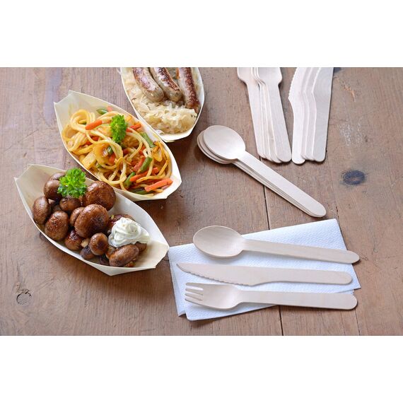 GRÄWE Einwegbesteck Holz-Kaffeelöffel, 500 Stück, Holzbesteck, umweltfreundlich aus Holz, biologisch abbaubar