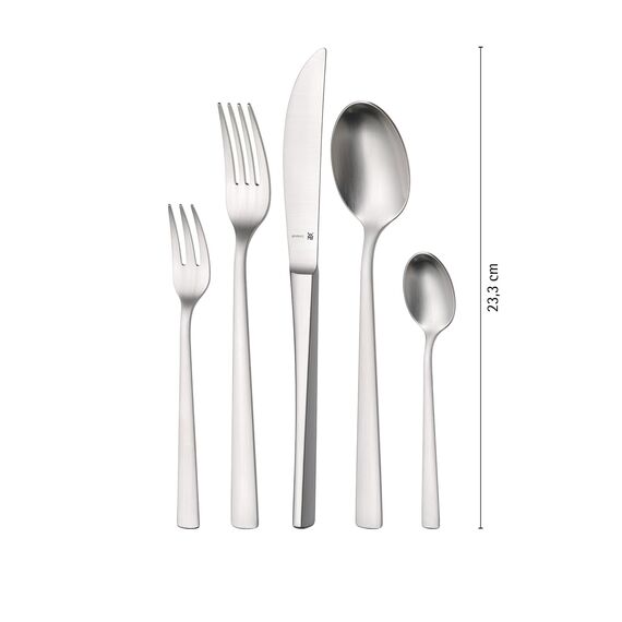 WMF Philadelphia Besteck Set 6 Personen, 30 teilig, Monobloc-Messer, Cromargan Edelstahl poliert, glänzend, spülmaschinengeeignet