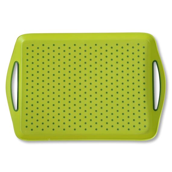 Kesper Serviertablett, 77202, antirutsch, Maße: 45,5 x 32 x 4,5 cm, Grün