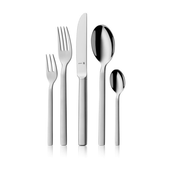 WMF Lyric Plus Edelstahl Besteck Set 6 Personen, Essbesteck Set 30teilig, Hohlheftmesser, Cromargan protect teilmattiert, kratzbeständig, spülmaschinenfest