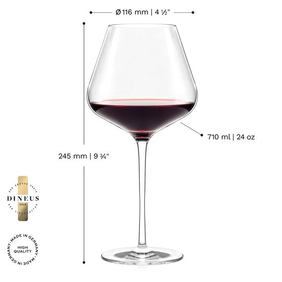 Stölzle Lausitz Burgundergläser Quatrophil 2er-Set 710ml – Elegante Rotweingläser ideal für Burgunder – Burgunderkelch aus Kristallglas für optimale Aromaentfaltung – Spülmaschinen- & Stoßfest