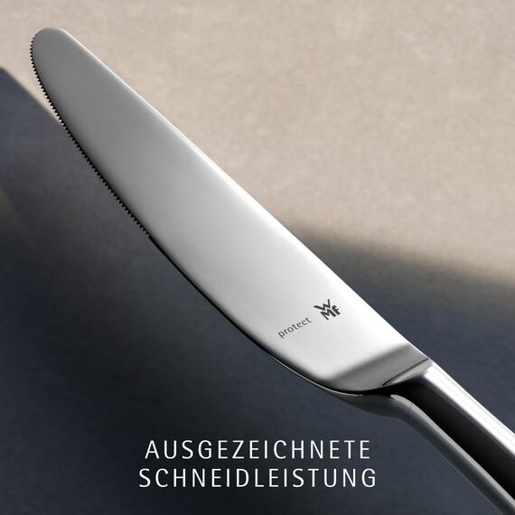 WMF Lyric Plus Edelstahl Besteck Set 6 Personen, Essbesteck Set 30teilig, Hohlheftmesser, Cromargan protect teilmattiert, kratzbeständig, spülmaschinenfest
