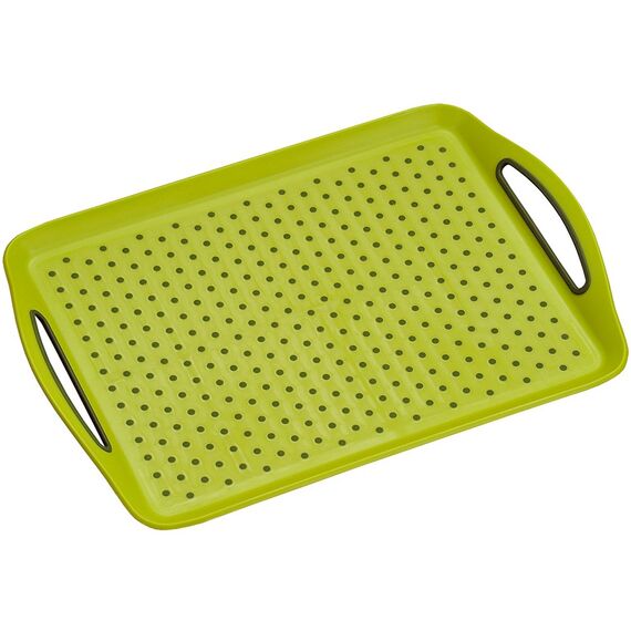 Kesper Serviertablett, 77202, antirutsch, Maße: 45,5 x 32 x 4,5 cm, Grün