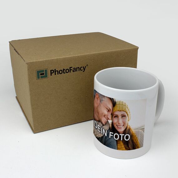 PhotoFancy® - XL Tasse mit Foto Bedrucken Lassen - Jumbo-Becher Personalisieren - Riesentasse selbst gestalten (XL [500 ml], weiß)