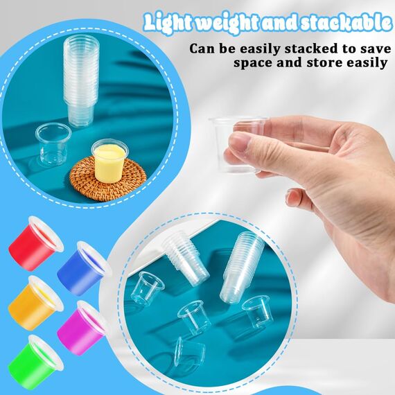 SLTAXAR 300 Stück Schnapsgläser Plastik Schnapsbecher 2cl/ 20ml Shotgläser Plastik Stamperl 2cl Plastikbecher Schnaps Transparente Shot Becher Plastik 2cl Trinkbecher Kurz für Party Spaß Hochzeiten