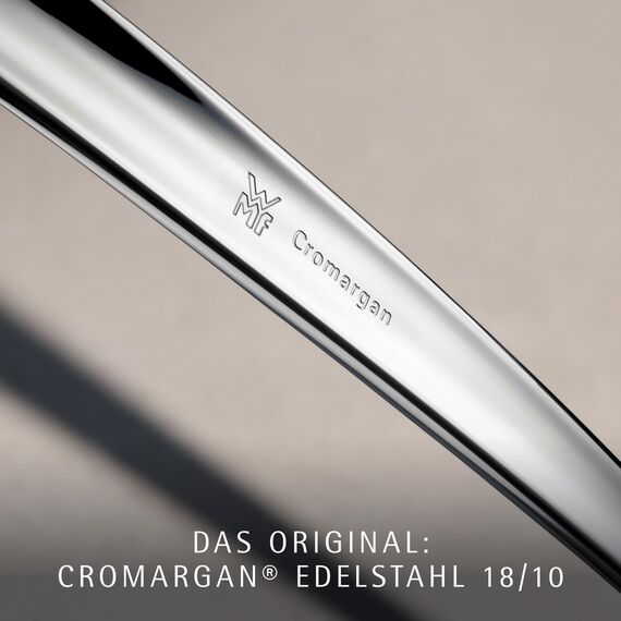WMF Sitello Besteck Set 12 Personen, Cromargan, Essbesteck Set 60 teilig, Monobloc-Messer, Cromargan Edelstahl poliert, Hammerschlag, ergonomisch, glänzend, spülmaschinengeeignet, silber