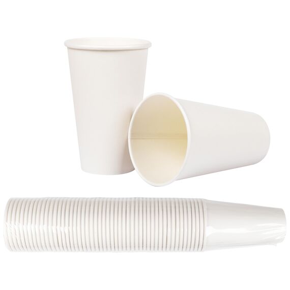 HEKU 50 weiße Pappbecher 0,3l | Frischfaser mit Beschichtung | Umweltfreundlich & recyclingfähig | FSC-Zertifiziert | Für Heiß- und Kaltgetränke | Ideal für Veranstaltungen, Büros und Cafés