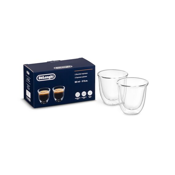 De'Longhi DLSC310 doppelwandiges Espressoglas 2er-Set, 2 Stück 1er Pack