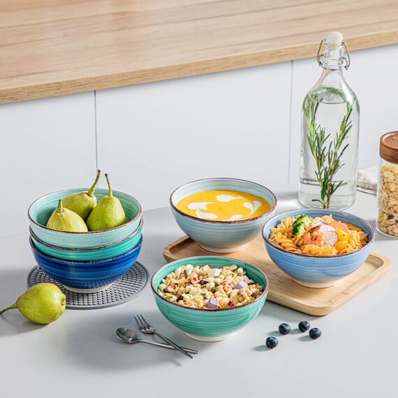 vancasso Suppenschalen Steinzeug, BONITA 6-teiliges Schüsselset, Salatschüssel, Pastaschalen, Schalen Set