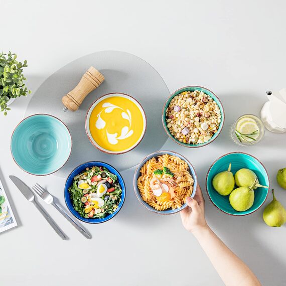 vancasso Suppenschalen Steinzeug, BONITA 6-teiliges Schüsselset, Salatschüssel, Pastaschalen, Schalen Set