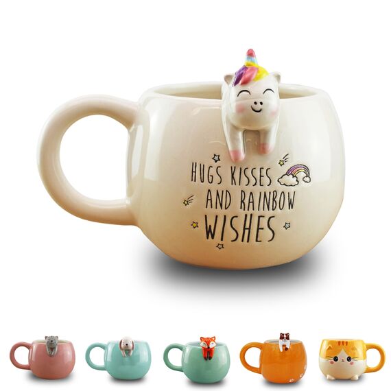 Winkee - Pet Friends Einhorn-Tasse Nia I Super süße Kaffeetasse & Teetasse I Großer Becher- ca. 450 ml