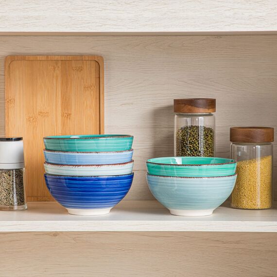 vancasso Suppenschalen Steinzeug, BONITA 6-teiliges Schüsselset, Salatschüssel, Pastaschalen, Schalen Set