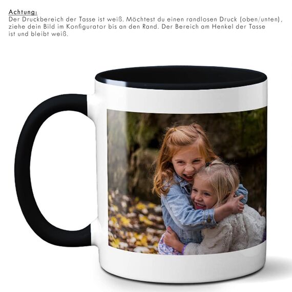 LOOXIS Personalisierte Zaubertasse mit Foto & Text bedruckt, selbst gestalten – Farbwechseltasse, Magic Mug, Thermobeschichtung, 325ml, Keramik - Geschenkidee Männer, Frauen – Innen schwarz