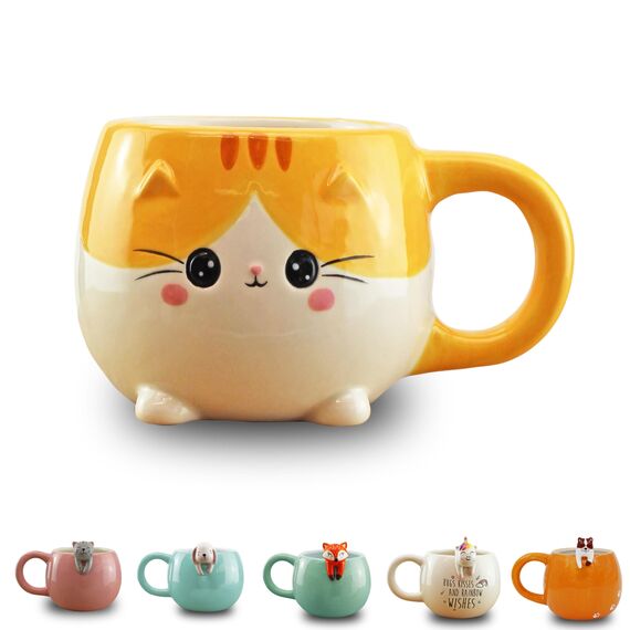 Winkee - Pet Friends Tasse Kätzchen Mimi I Super süße Kaffeetasse & Teetasse I Großer Becher- ca. 450 ml