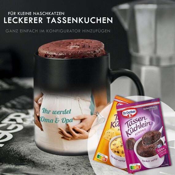 LOOXIS Personalisierte Zaubertasse mit Foto & Text bedruckt, selbst gestalten – Farbwechseltasse, Magic Mug, Thermobeschichtung, 325ml, Keramik - Geschenkidee Männer, Frauen – Innen schwarz