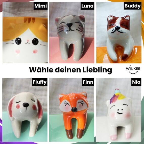 Winkee - Pet Friends Fuchs-Tasse Finn I Super süße Kaffeetasse & Teetasse I Großer Becher- ca. 450 ml