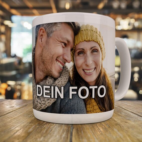 PhotoFancy® - XL Tasse mit Foto Bedrucken Lassen - Jumbo-Becher Personalisieren - Riesentasse selbst gestalten (XL [500 ml], weiß)