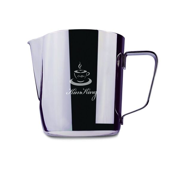 Milch Pitcher rostfreiem Edelstahl Milchkännchen perfekt für Milchaufschäumer Cappuccino Milchschaum Cafe Art Aufschäumkännchen(600ml)