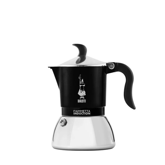 Bialetti Fiammetta Induktions-Kaffeemaschine, 4 Tassen (150 ml), für alle Herdarten geeignet, Elegantes Design, schwarz