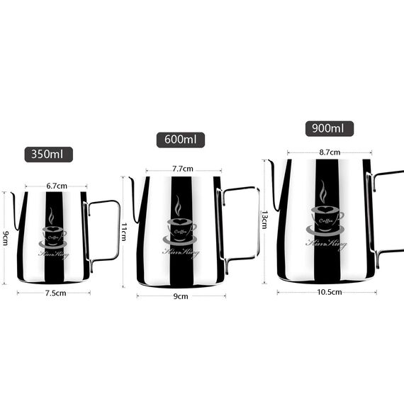 Milch Pitcher rostfreiem Edelstahl Milchkännchen perfekt für Milchaufschäumer Cappuccino Milchschau (900ml)