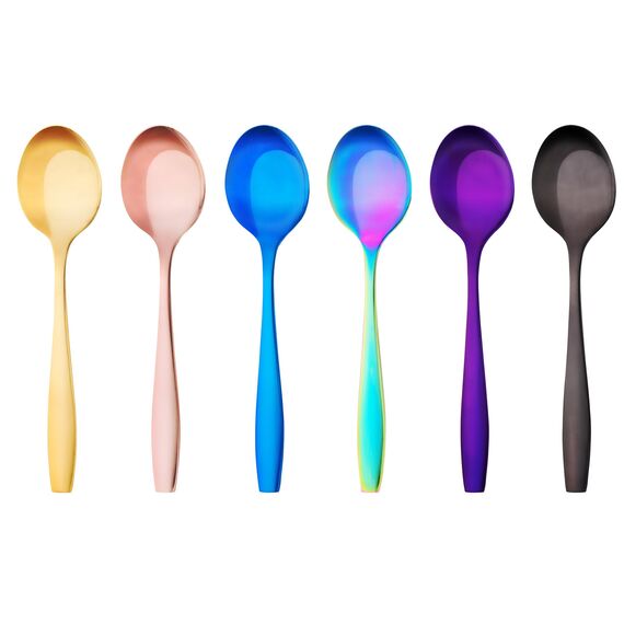 GRÄWE Espressolöffel 6 Stück, Espresso Löffel aus Edelstahl, spülmaschinengeeignet - Serie Königstein