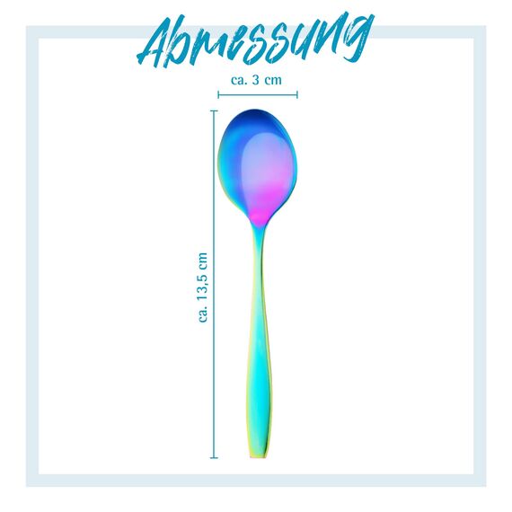 GRÄWE Kaffeelöffel aus Edelstahl, 6er Pack, handpoliert, spülmaschinengeeignet, bunt - Serie Königstein