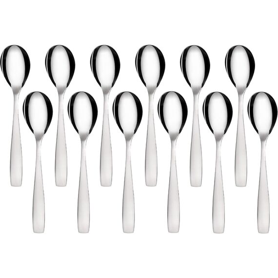 GRÄWE Espressolöffel, Kaffeelöffel Set, 12 Stück, Teelöffel, Edelstahl, Dessertlöffel, Mokkalöffel, Zuckerlöffel, kleiner Löffel, hochglanzpoliert, spülmaschinengeeignet, Serie Königstein