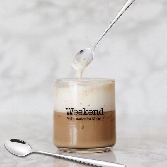 tiokin Latte Macchiato Löffel Set, 12-teilig 19.8 cm lange Griff Eislöffel lang Rührlöffel aus Edelstahl für Eiskaffee Eistee Milchshake Eisbecher Cocktails & Desserts