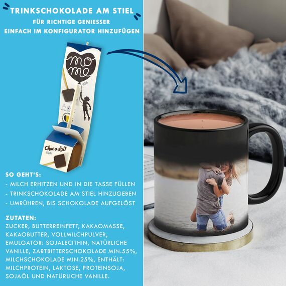 LOOXIS Personalisierte Zaubertasse mit Foto & Text bedruckt, selbst gestalten – Farbwechseltasse, Magic Mug, Thermobeschichtung, 325ml, Keramik - Geschenkidee Männer, Frauen – Innen weiß