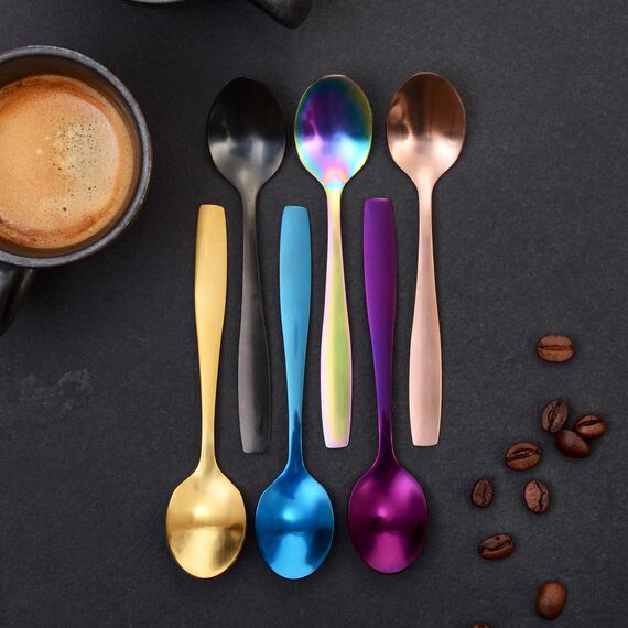 GRÄWE Espressolöffel 6 Stück, Espresso Löffel aus Edelstahl, spülmaschinengeeignet - Serie Königstein