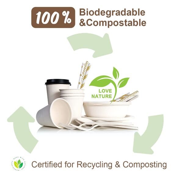 Vicloon 100 Stück Trinkhalme aus Papier, wiederverwendbar, gestreift, bunt, für Mason Jar, Glas, Geburtstag, Hochzeit, Weihnachten, Babydusche, Feier und Party