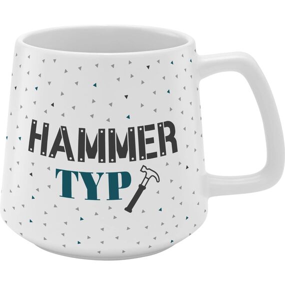 GRUSS & CO Tasse konisch "Hammer Typ" | Steinzeug, 43 cl, mehrfarbig | Männergeschenk | 48449