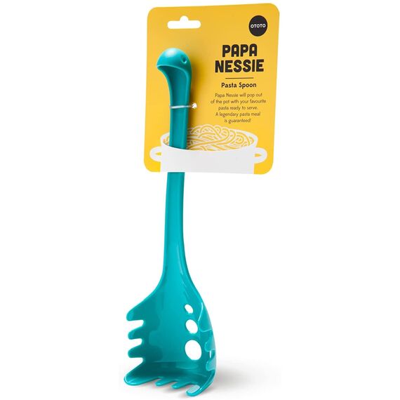 OTOTO Papa Nessie Spaghettilöffel - Nudellöffel Lebensmittelecht und BPA-Frei - Hitzebeständiger Spaghetti Nudelschöpfer mit Zinken - Nudelkelle aus Kunststoff Maße: 28,5 x 8,5 x 5,5 cm