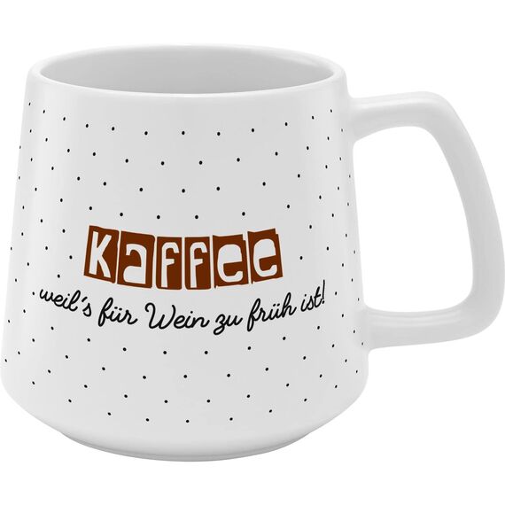 GRUSS & CO Tasse konisch "Kaffee" | Steinzeug, 43 cl, mehrfarbig | Geschenk Freunde | 48452