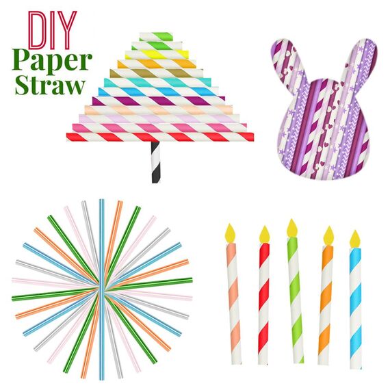 Vicloon Strohhalme Papier, Trinkhalme Papier Biologisch Abbaubare, Bunte Trinkhalme Geeignet für Partys, Hochzeiten und Anlässe, Party Strohhalme 5 Farben, 250 PCS