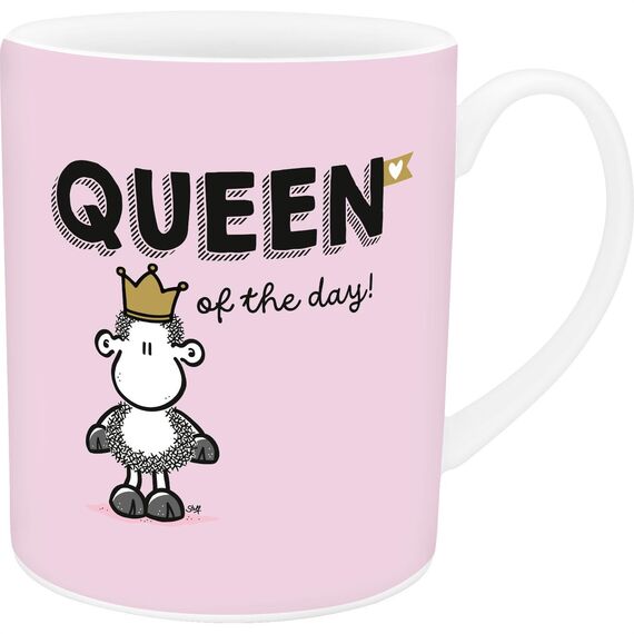 Sheepworld XL-Tasse Queen of the day | Große Kaffeetasse aus Porzellan, XL Jumbo-Tasse, 60 cl, Becher mit Spruch | Geschenk, Freund, Freundin | 74724