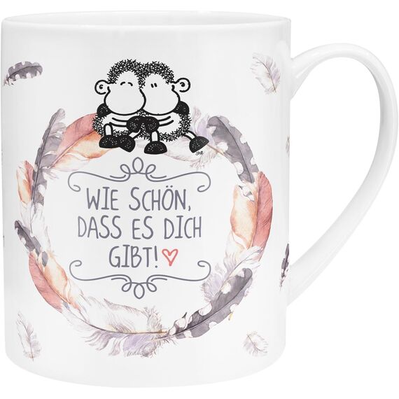 Sheepworld XL-Tasse Motiv "Schön" | Riesentasse aus Porzellan, Jumbo-Tasse, 60 cl, mit lustigem Spruch | Geschenk, Freund, Freundin | 45397