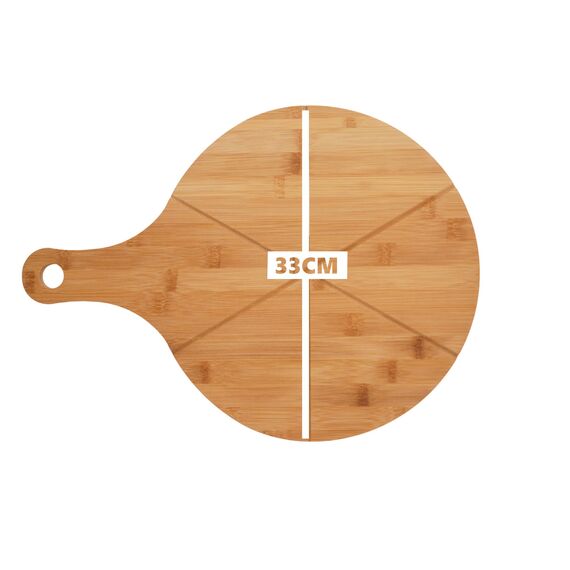 hausleben Pizzateller 33cm holz (2er-3er-4er Set) - Pizzabrett groß mit Griff, Platzteller, Pizzabrett rund, pizza holzbrett, pizza plate, pizza schneiderbrett, Serviceteller