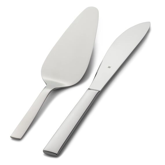 WMF Nuova Obst-/ Kuchenbesteck Set 2-teilig, Tortenmesser, Tortenheber, Cromargan Edelstahl poliert, spülmaschinengeeignet