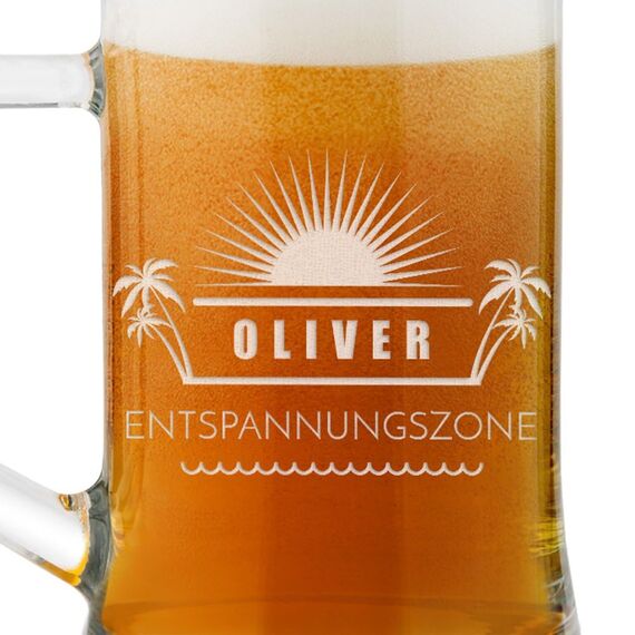 Maverton Bierkrug mit Gravur - personalisiert - 500 ml - Geburtstagsgeschenk für Herren - Geschenkidee für Bierfreunde - Weihnachtsgeschenke - Relax