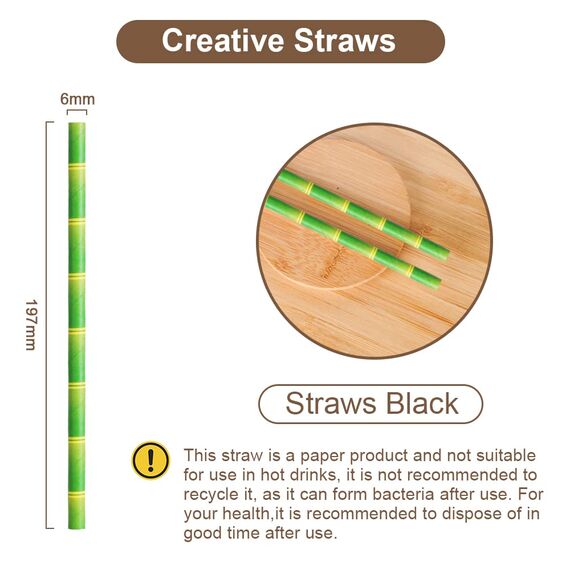 Vicloon 100 Stück Trinkhalme aus Papier, wiederverwendbar, gestreift, bunt, für Mason Jar, Glas, Geburtstag, Hochzeit, Weihnachten, Babydusche, Feier und Party