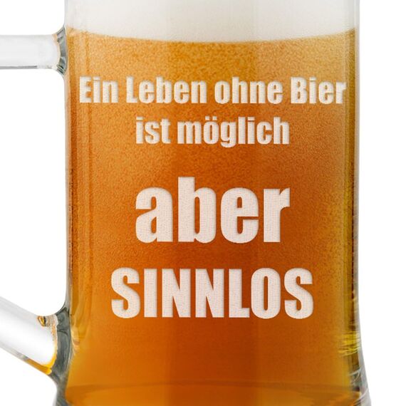 Maverton Bierkrug mit Gravur - personalisiert - 500 ml - Geburtstagsgeschenk für Herren - Geschenkidee für Bierfreunde - Weihnachtsgeschenke - Vorliebe