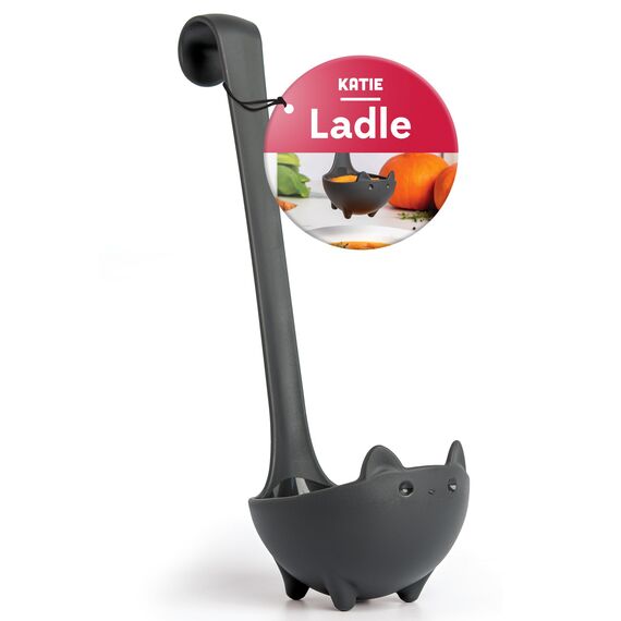 OTOTO Katie Cat Suppenkelle –, Schwarze Katze, Gothic-Geschenk für Katzenliebhaber – Gruseliges Küchenzubehör, Lustige Geschenke