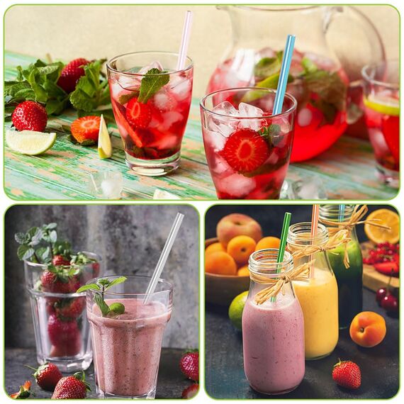 Vicloon 150pcs Strohhalme Trinkhalme Papier Biologisch Abbaubare, Laser Papier Trinkhalme Geeignet für Partys, Hochzeiten und Anlässe, Party Strohhalme, 5 Farben