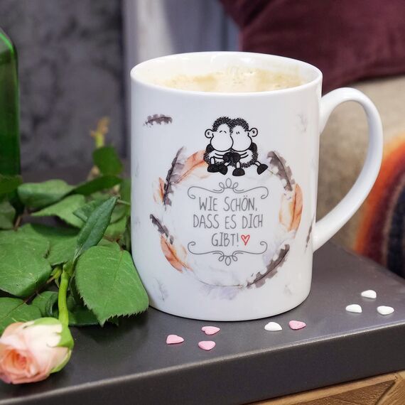 Sheepworld XL-Tasse Motiv "Schön" | Riesentasse aus Porzellan, Jumbo-Tasse, 60 cl, mit lustigem Spruch | Geschenk, Freund, Freundin | 45397